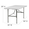 Flash Furniture 30''W x 60''L Plastic Bi-Fold Folding Table Model DAD-YCZ-152Z-GG 2