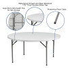 Flash Furniture 60'' Round Granite White Plastic Folding Table, Model DAD-YCZ-154-GW-GG 3
