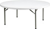 Flash Furniture 72'' Round Granite White Plastic Folding Table, Model DAD-YCZ-180R-GW-GG