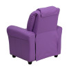 Flash Furniture Contemporary Lavender Vinyl Kids Recliner with Cup Holder and Headrest Model DG-ULT-KID-LAV-GG 4