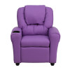 Flash Furniture Contemporary Lavender Vinyl Kids Recliner with Cup Holder and Headrest Model DG-ULT-KID-LAV-GG 7