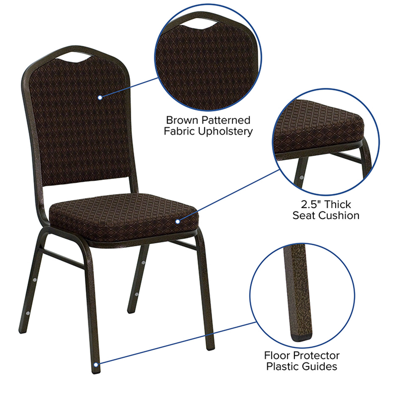 Commercial Stack Chair With 2.5 Thick Cushion