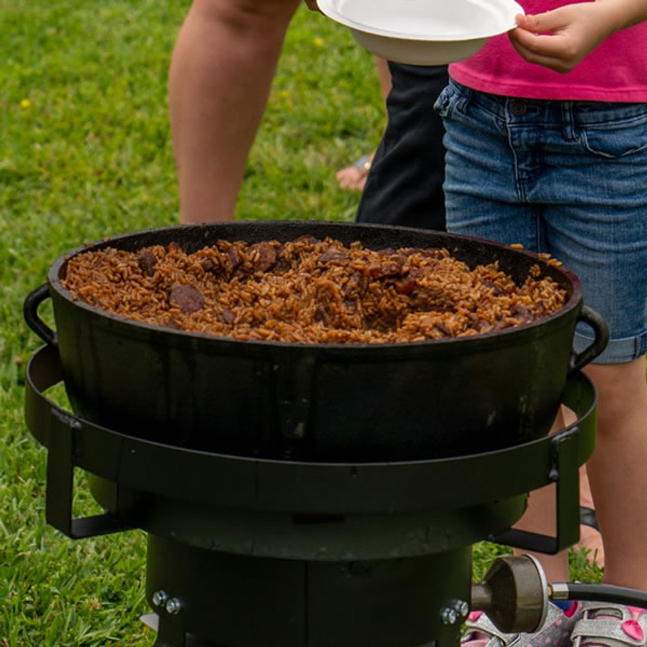 Jambalaya in a 15 Gallon Cast Iron Cauldron 