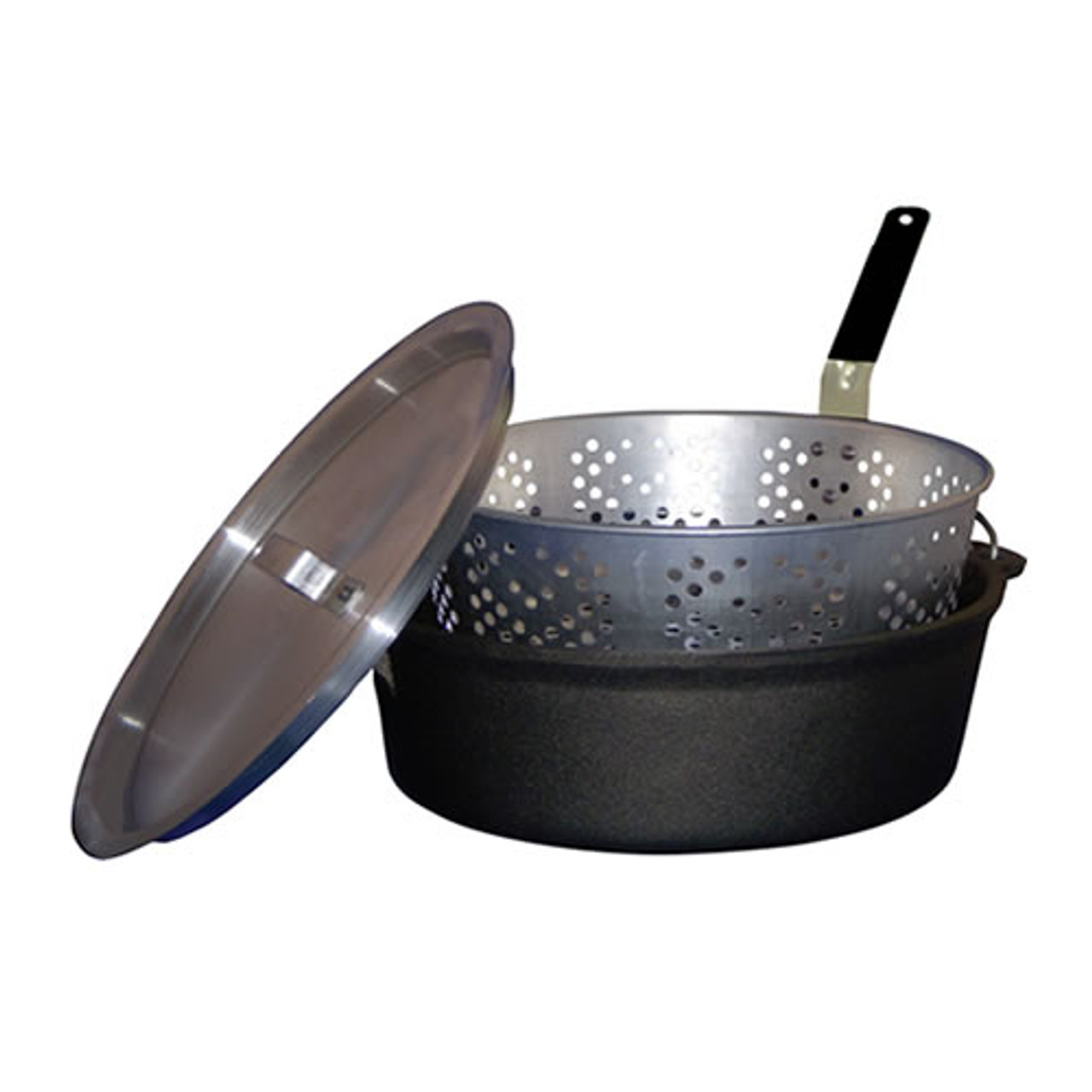 King Kooker # KK100 - 100qt. Aluminum Boiling Pot with Lid and Basket 