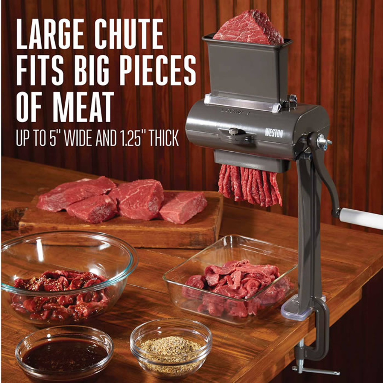 Meat Grinder with Tabletop Clamp & 2 Cutting Disks, Cast Iron Heavy Duty  Sausage Maker and Manual Meat Mincer - Make Homemade Burger Patties, Ground