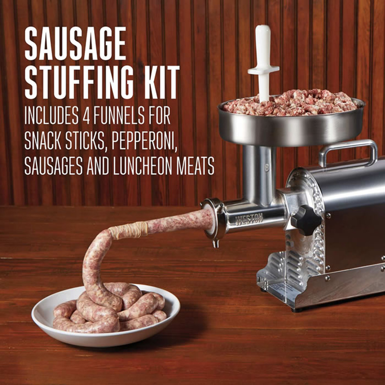 Stainless Steel Electric Meat Grinder, Sausage Stuffer Kit for