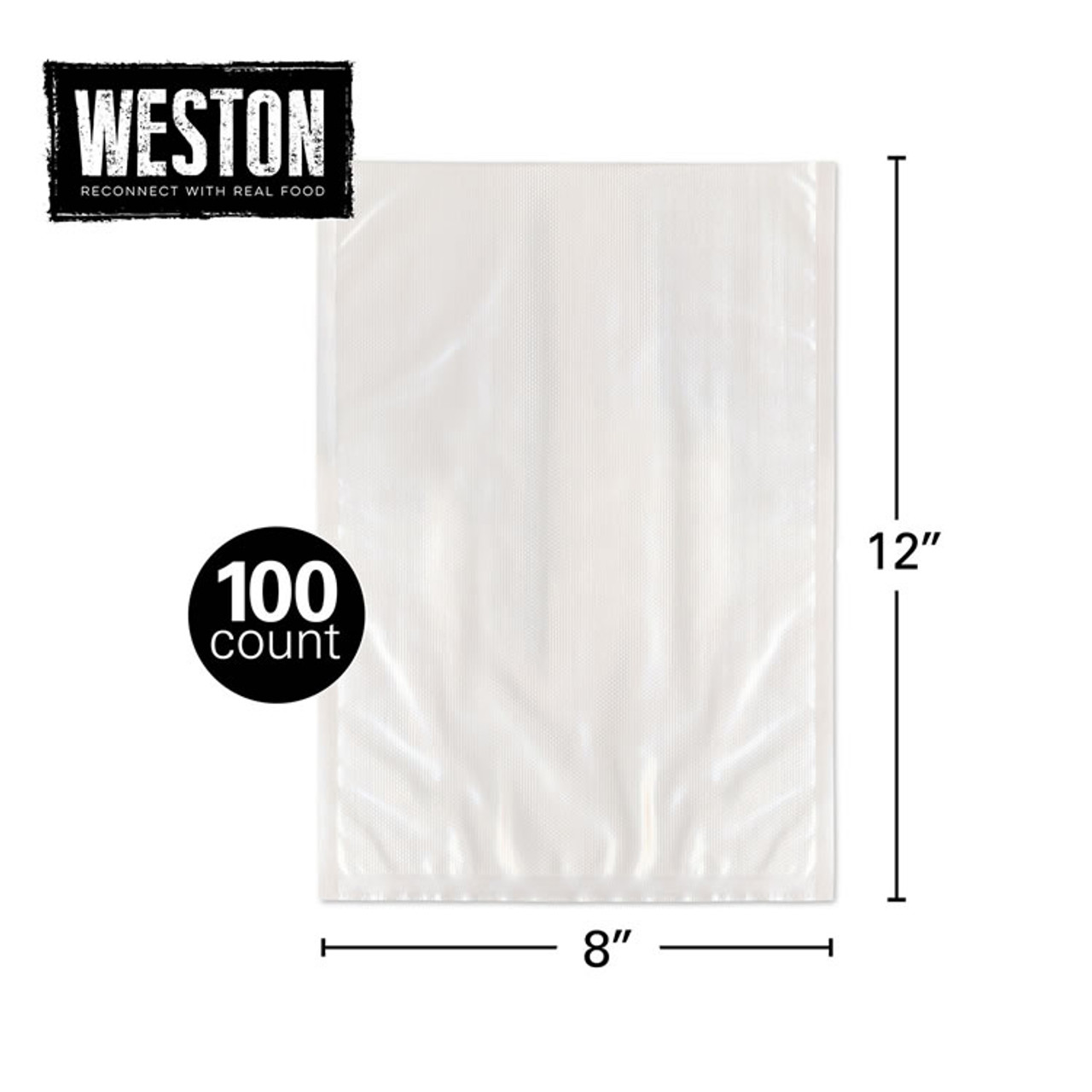 Weston 8 X 12 Quart Zipper Vacuum Bags 50 Ct Box 30-0208-W