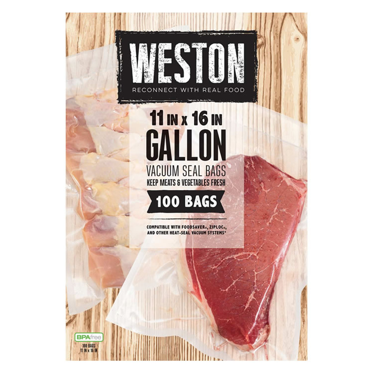 Weston 11 X 16 Gallon Vacuum Bags 100 Ct Box 30-0102-W