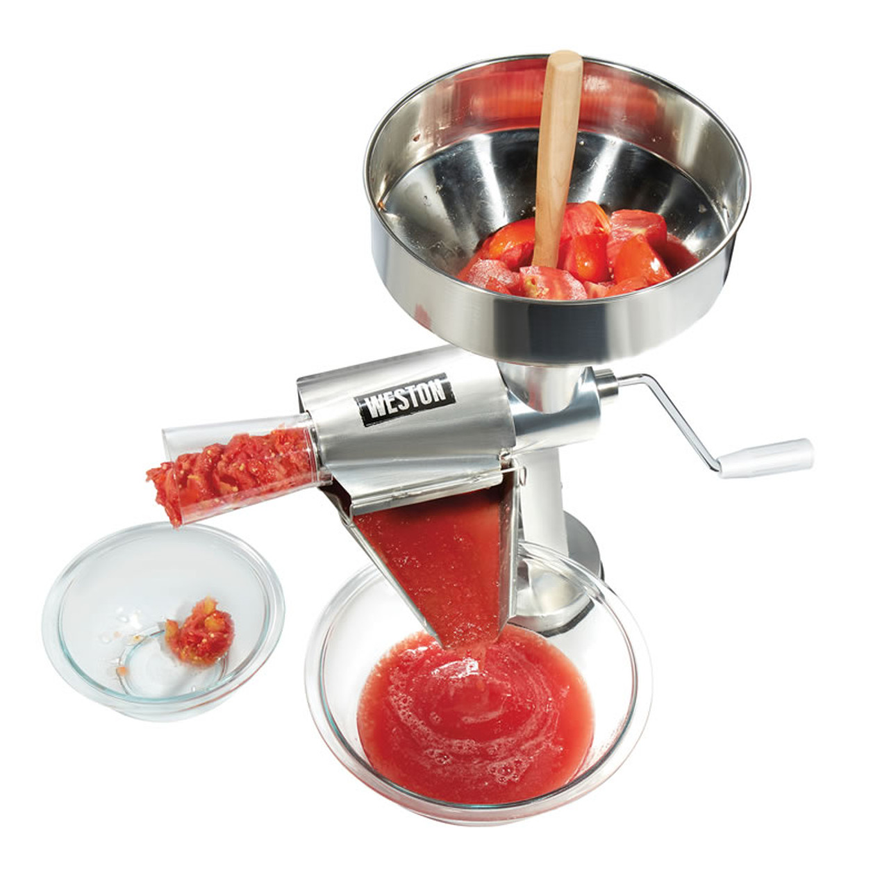 Weston 07-0801 Sauce Maker and Tomato Strainer, 1 gal Capacity, Stainless Steel, Red/White