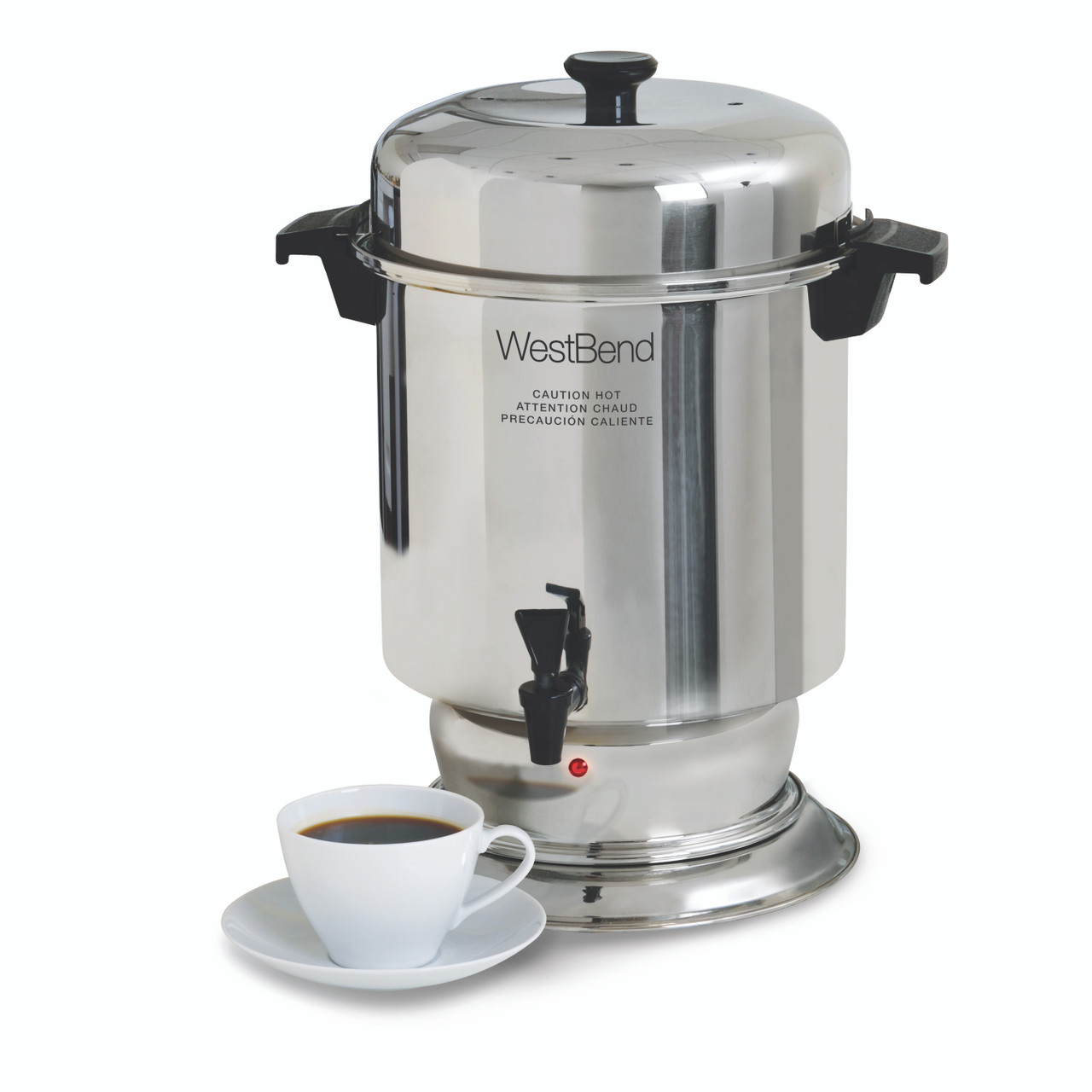 West Bend 33600 Coffee Urn Commercial Highly-Polished Aluminum NSF Approved  Features Automatic 