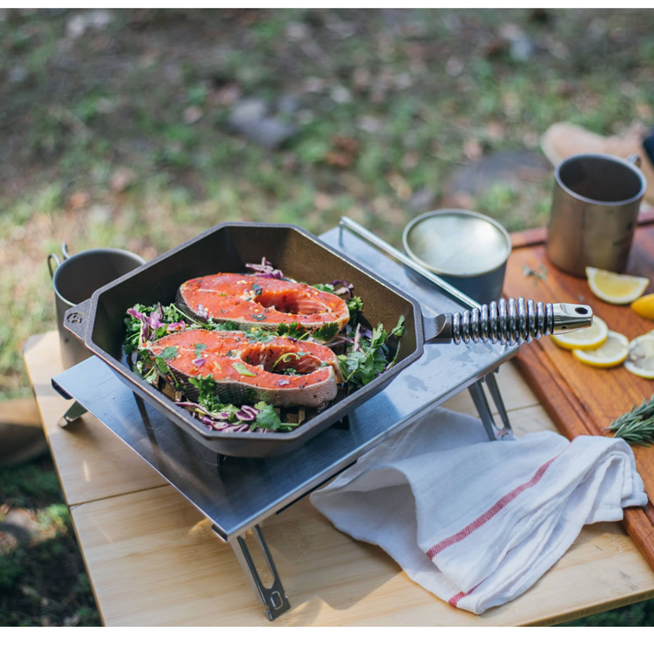 Finex 8 Cast Iron Skillet with Lid