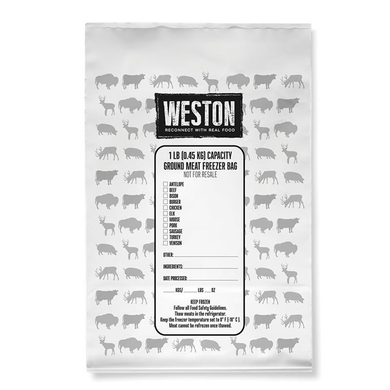 Weston 1 lb. Ground Meat Freezer Bags (100 ct) 07-1001