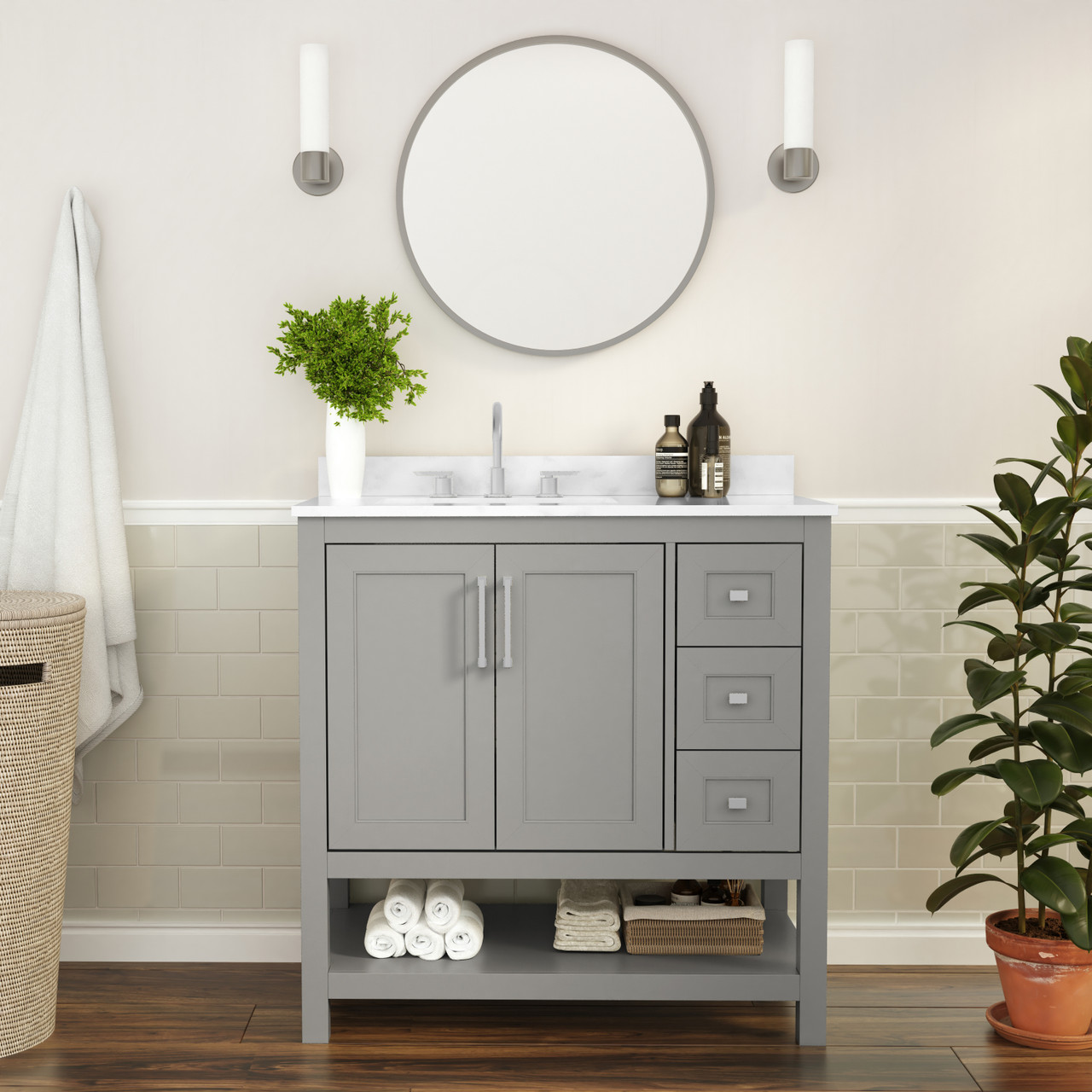 3 Drawers Kitchen Bathroom Gap Dresser 24.5x28.5x166CM PP+PET+ABS Storage Cabinet - Transparent Tan