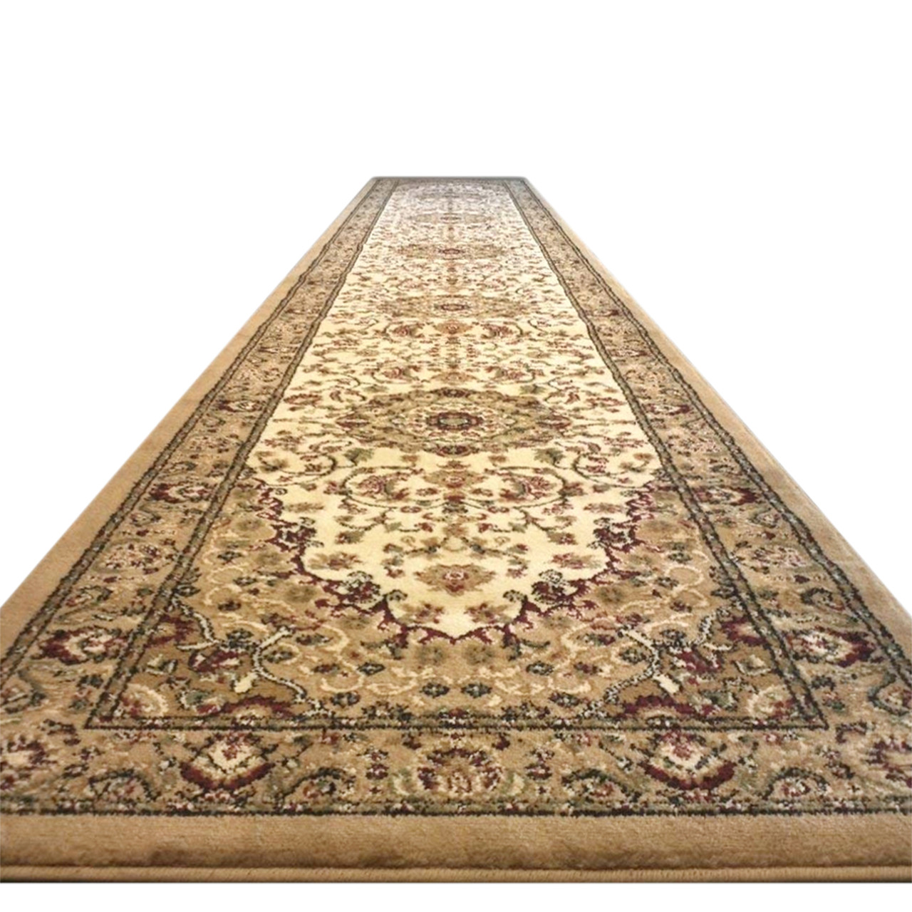 Flash Furniture Mersin Collection Persian Style 5x5 Ivory Round Area Rug-Olefin  Rug with Jute Backing-Hallway, Entryway, Bedroom, Living Room