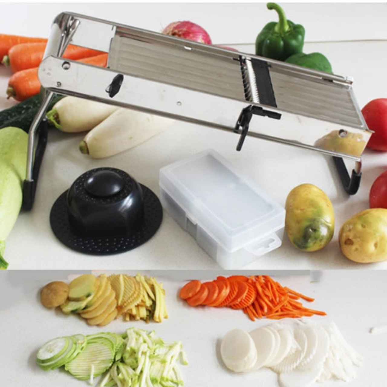 Alfa Stainless Mandoline Vegetable Slicer w/ 5 blades MAND01