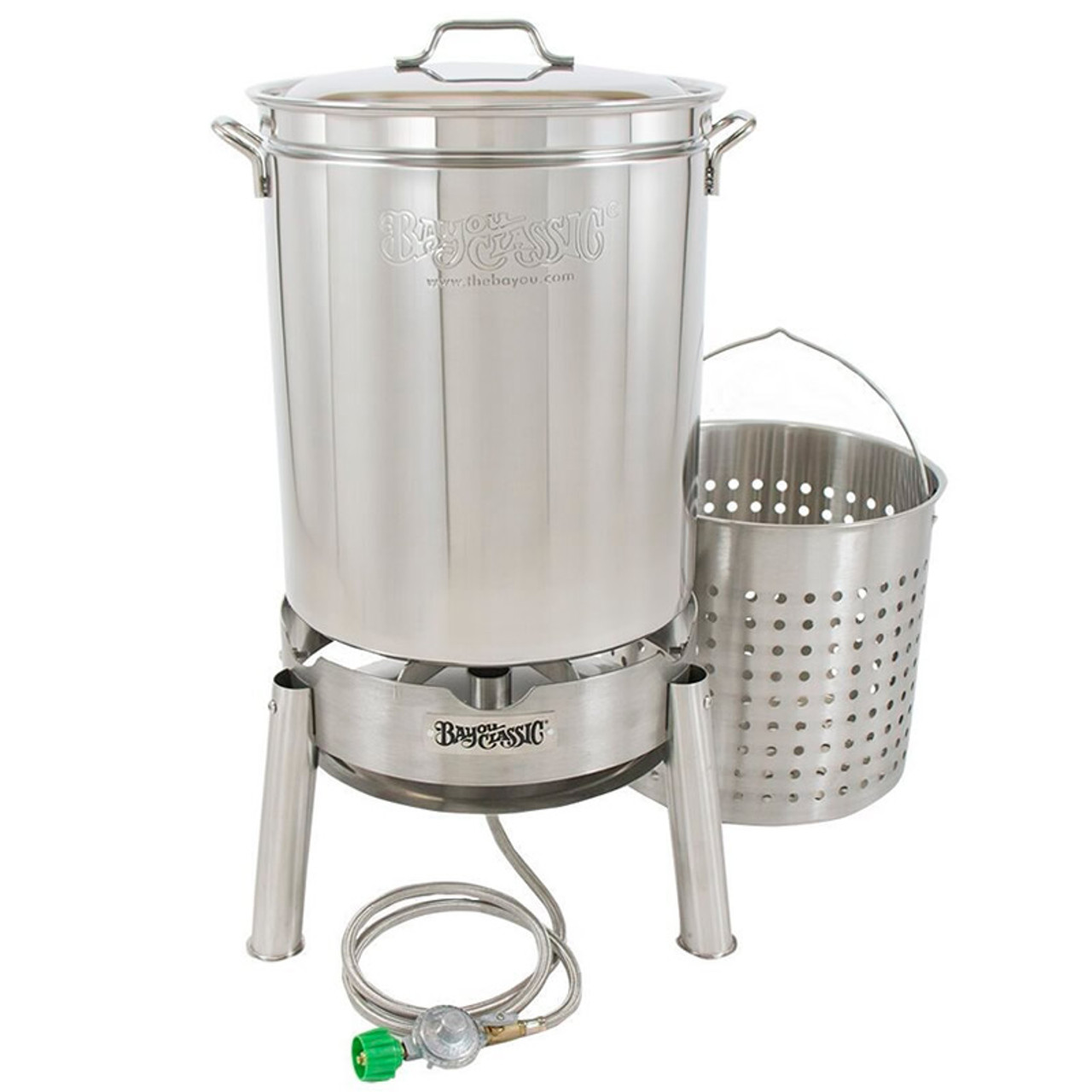 Ridged Stainless Steel Boiling Pot with Basket and Lid - Assorted