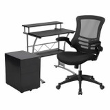 Flash Office Bundle Desk File Cabinet Chair