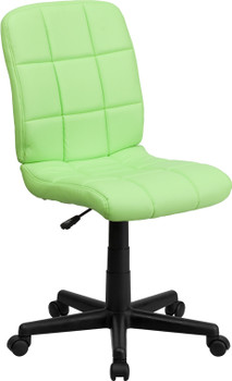 Flash Furniture Mid-Back Green Quilted Vinyl Task Chair with Nylon Arms Model GO-1691-1-GREEN-GG