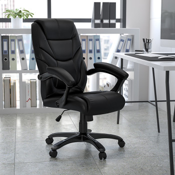 Flash Furniture High Back Black Leather OverStuffed Executive Office Chair, Model GO-724H-BK-LEA-GG 2