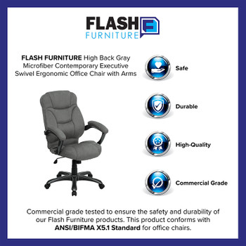 Flash Furniture High Back Navy Blue Fabric Executive Swivel Office Chair Model GO-725-GY-GG 2