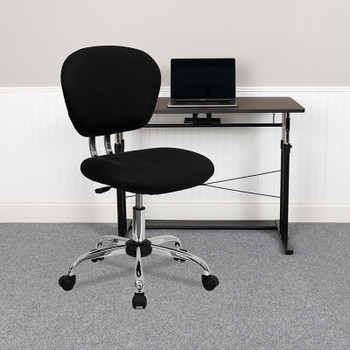 Flash Furniture Mid-Back Black Mesh Task Chair with Chrome Base Model H-2376-F-BK-GG 2