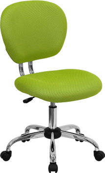 Flash Furniture Mid-Back Green Designer Back Task Chair with Arms and Chrome Base Model H-2376-F-GN-GG