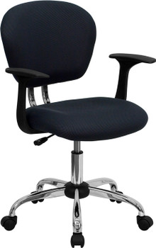 Flash Furniture Mid-Back Gray Mesh Task Chair with Arms and Chrome Base Model H-2376-F-GY-ARMS-GG