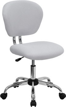 Flash Furniture Mid-Back White Mesh Task Chair with Chrome Base Model H-2376-F-WHT-GG