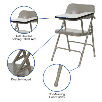 Flash Furniture Premium Steel Folding Chair with Left Handed Tablet Arm Model HF-309AST-LFT-GG 2