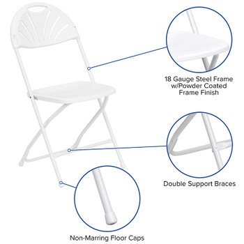 Flash Furniture HERCULES Series 900 lb. Capacity King Louis Chair with  White Vinyl Back and Seat and White Frame - Chairs 