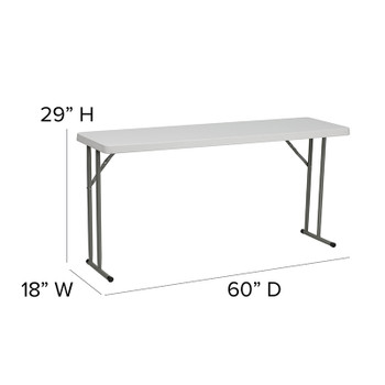 Flash Furniture 18'' x 60'' Rectangular Walnut High Pressure Laminate Folding Training Table Model RB-1860-GG 2