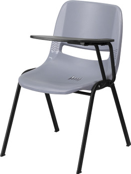 Flash Furniture Gray Ergonomic Shell Chair with Right Handed Flip-Up Tablet Arm Model RUT-EO1-GY-LTAB-GG