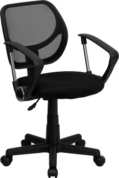 Flash Furniture Mid-Back Black Mesh Task Chair and Computer Chair with Arms Model WA-3074-BK-A-GG