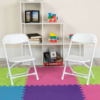 Flash Furniture Kids White Plastic Folding Chair Model Y-KID-WH-GG 2