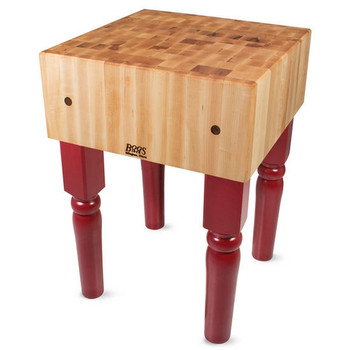 John Boos Ab Butcher Block 10 Deep18X18X10Barn RedRed Base Cutting Surface (Made In The USA), Model# AB01-BN