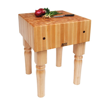 John Boos Ab Butcher Block 10 Deep24X24X10W/CastersCream Cutting SurfaceBasil Base (Made In The USA), Model# AB05-C-BS