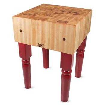 John Boos Ab Butcher Block 10 Deep30X24X10Barn Red BaseCream Cutting Surface (Made In The USA), Model# AB06-BN