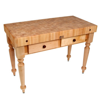 John Boos Cucr Cucina Rustica 4 Thick Hard MapleTop (End Grain)Rustica 48X24X4 Gray (Made In The USA), Model# CUCR05-UG