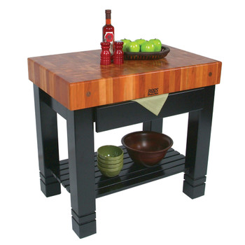 John Boos 36"x24" Bloc de Foyer Gourmet Butcher Block w/ 5" Thick Cherry Top (USA Made), Model# RN-BF