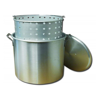 King Kooker 32 Qt Aluminum Boiling Pot w/ Basket & Lid, Model# KK32