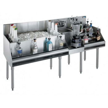 Krowne Metal Royal 1800 Series 60" Ice Bin / Blender / Liquor Display Workstation With Cold Plate, Model# KR18-W60D-10
