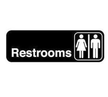 Royal Industries Sign 3X9" "Restrooms", Model# ROY 394517