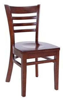 Royal Industries Ladder Back Chair Walnut Set Of 2, Model# ROY 8001 W