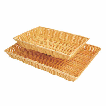 Thunder Group 18" X 13" X 2" Hand-Woven BasketRectangularPlastic, Model# PLBN1813T