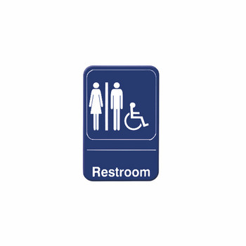 Thunder Group 6 X 9 Info Sign Restrooms Accessible, Model# PLIS6903BL