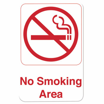 Thunder Group 6" X 9" Information Sign With SymbolsNo Smoking Area, Model# PLIS6905RD