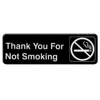 Thunder Group 9 X 3 Info Sign Thank You For Not Smoking, Model# PLIS9318BK