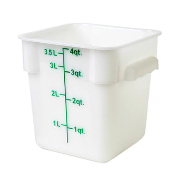 Thunder Group 4 Qt Plastic Square Food Storage ContainersWhite, Model# PLSFT004PP