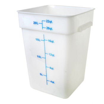 Thunder Group 22 Qt Plastic Square Food Storage ContainersWhite, Model# PLSFT022PP