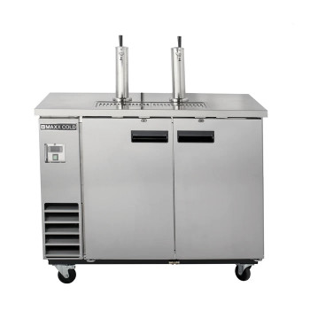 Maxx Cold X-Series 10.5 Cu Ft Stainless Steel Refrigerated Dual Tower Keg Cooler / Dispenser 2 Taps, Model# MXBD48-2SHC